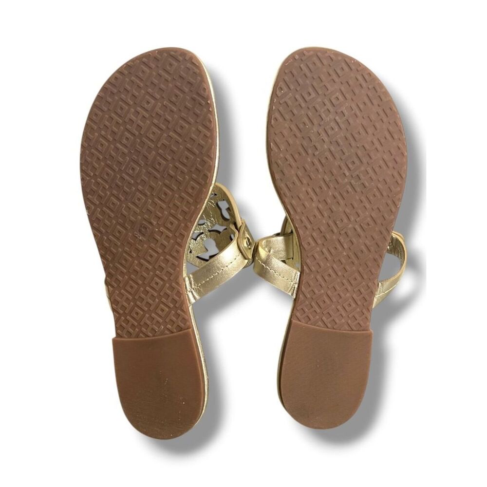 Tory Burch Metallic Spark Gold Miller Sandal Size 5.5 - Picture 4 of 5